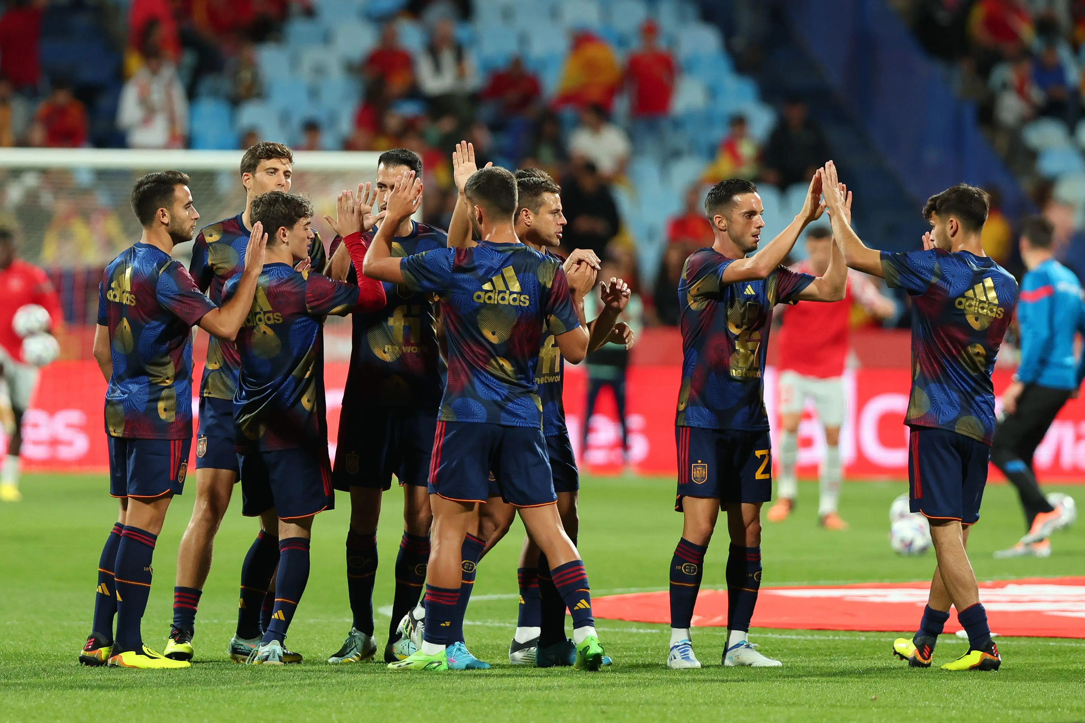 Spain's players ahead of a Nations League game in 2022. (Image