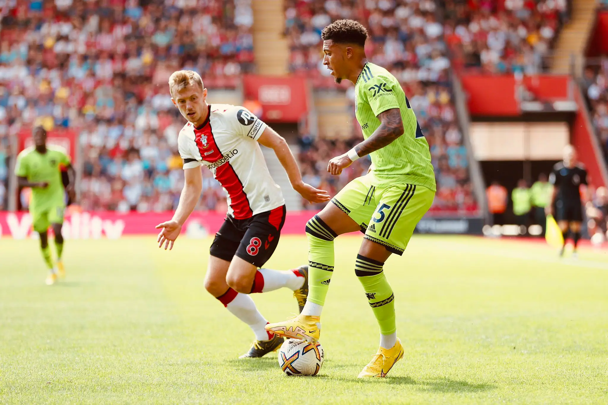 Jadon Sancho against Southampton. (Man Utd)