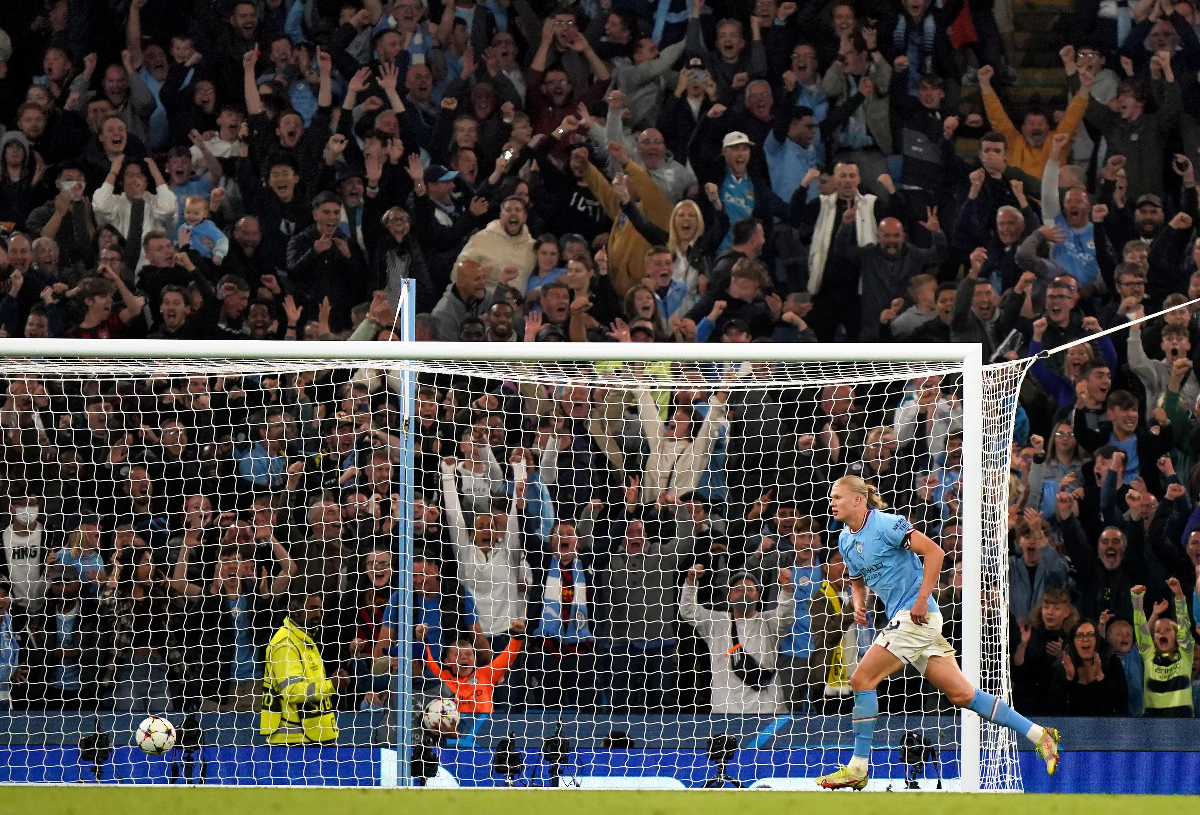 Erling Haaland in Champions League action for Manchester City (Alamy)
