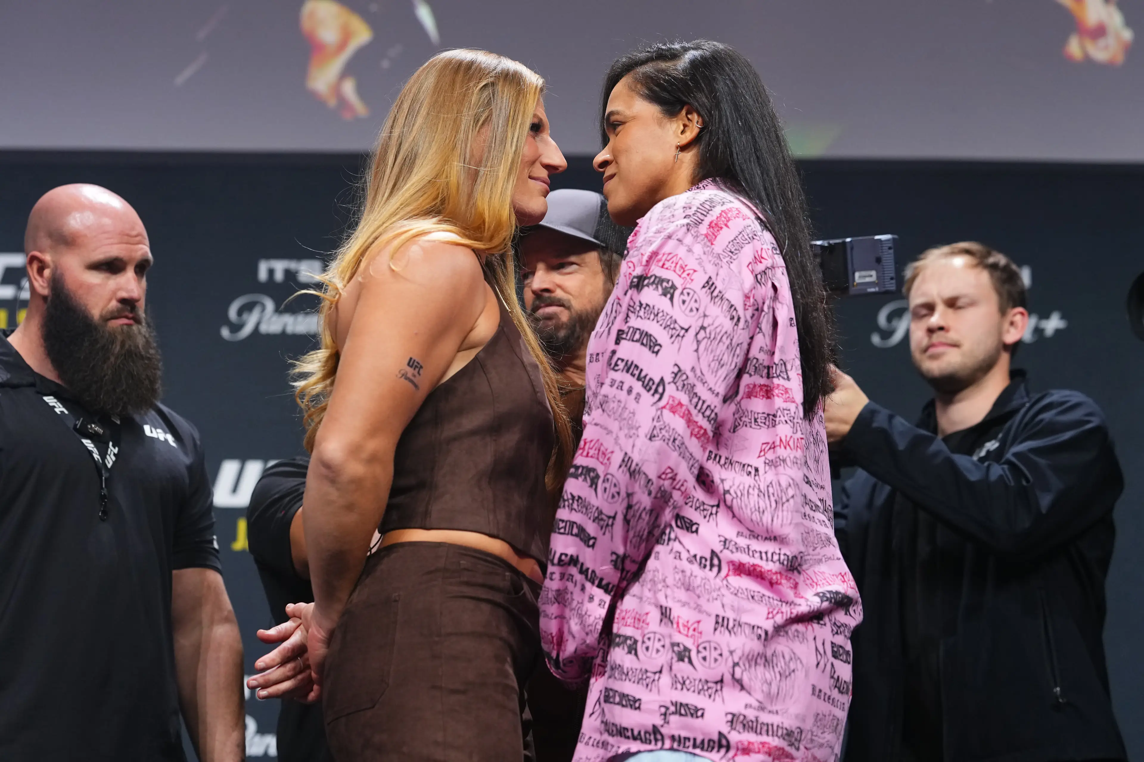 Kayla Harrison is reportedly out of her UFC 324 title fight against Amanda Nunes. Image: Getty 