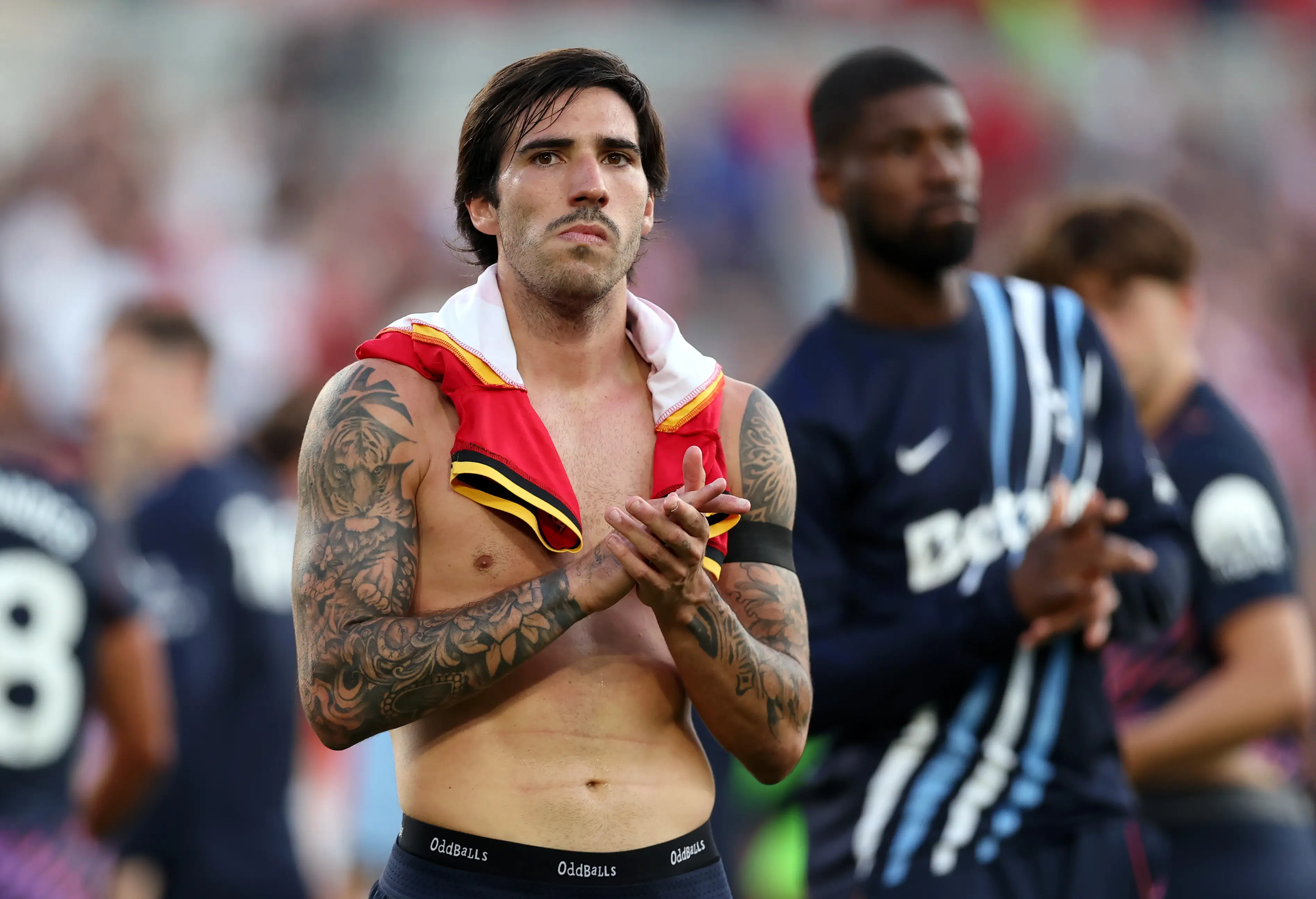 A lacklustre Tonali struggled in large spells against Brentford. Image credit: Getty