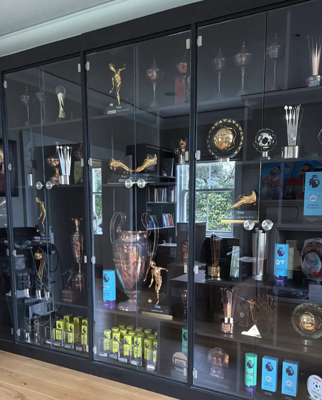 Milos Kerkez shared a post of Mohamed Salah's trophy cabinet. Image: Instagram/Milos Kerkez