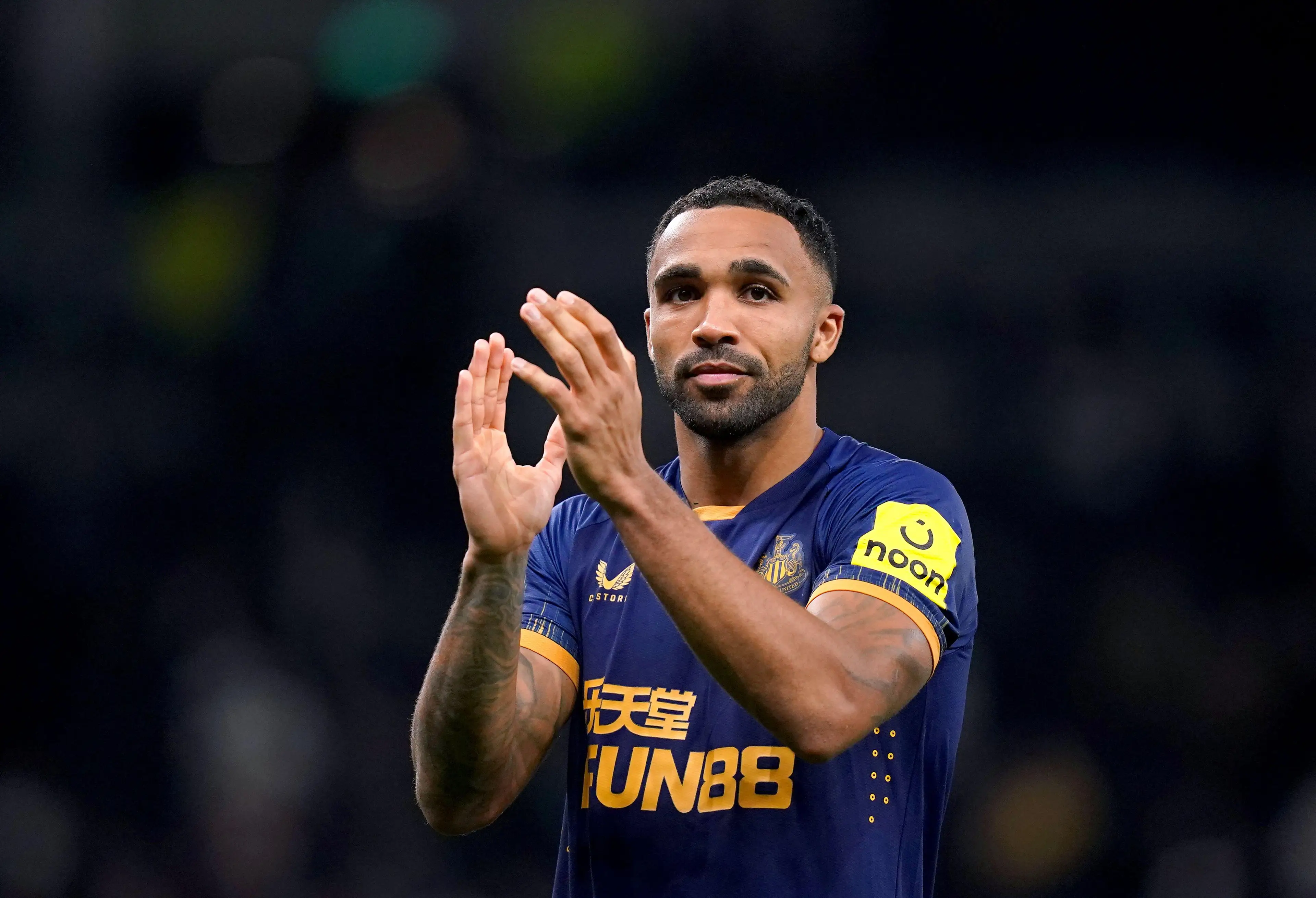 Wilson celebrates Newcastle's win over Spurs. Image: Alamy