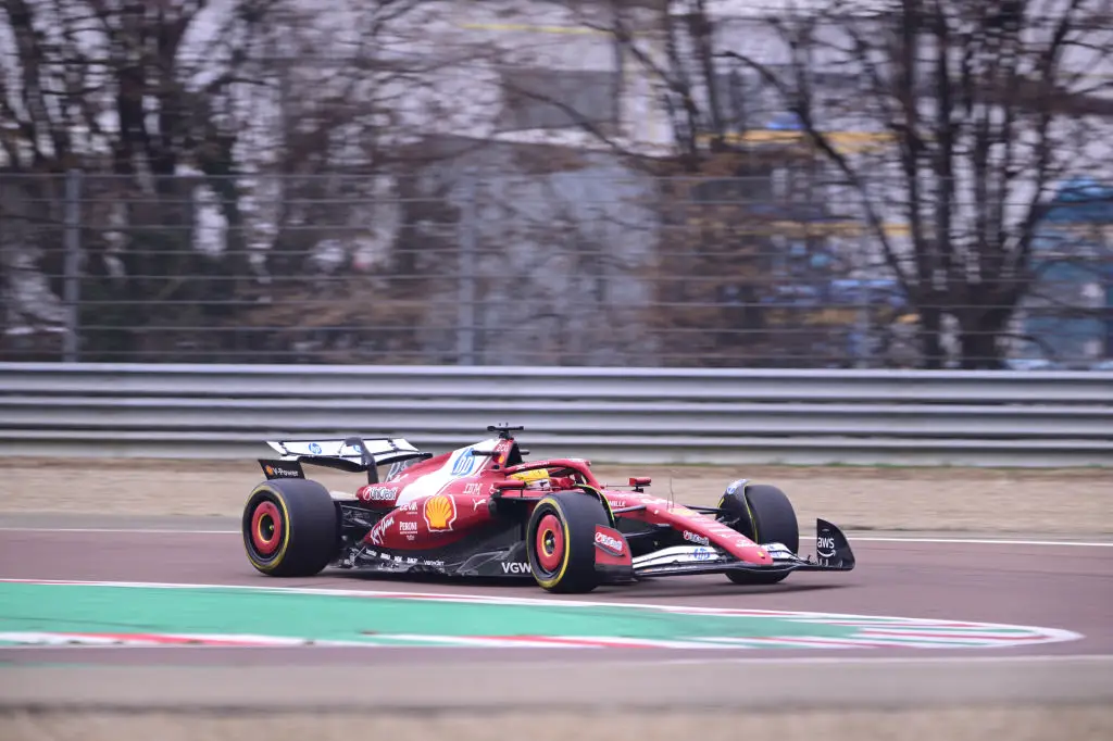 Lewis Hamilton tested the Ferrari SF-25 at Maranello on Wednesday (Image: Getty)