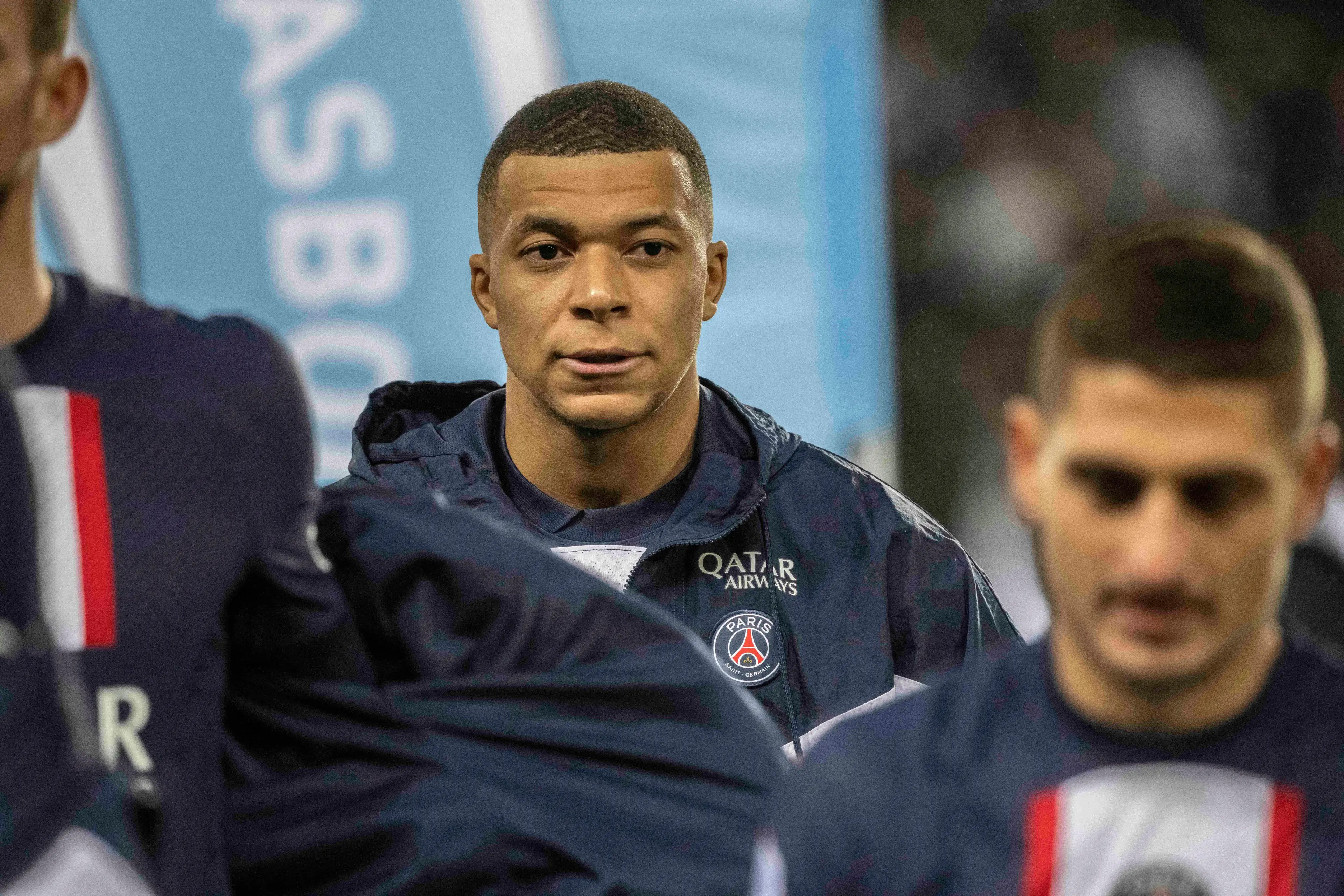 Mbappe prior to PSG's 2-1 win over Strasbourg. (Image