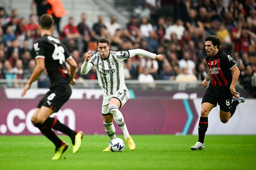 Dusan Vlahovic and Sandro Tonali in 2022 (Credit:Getty)