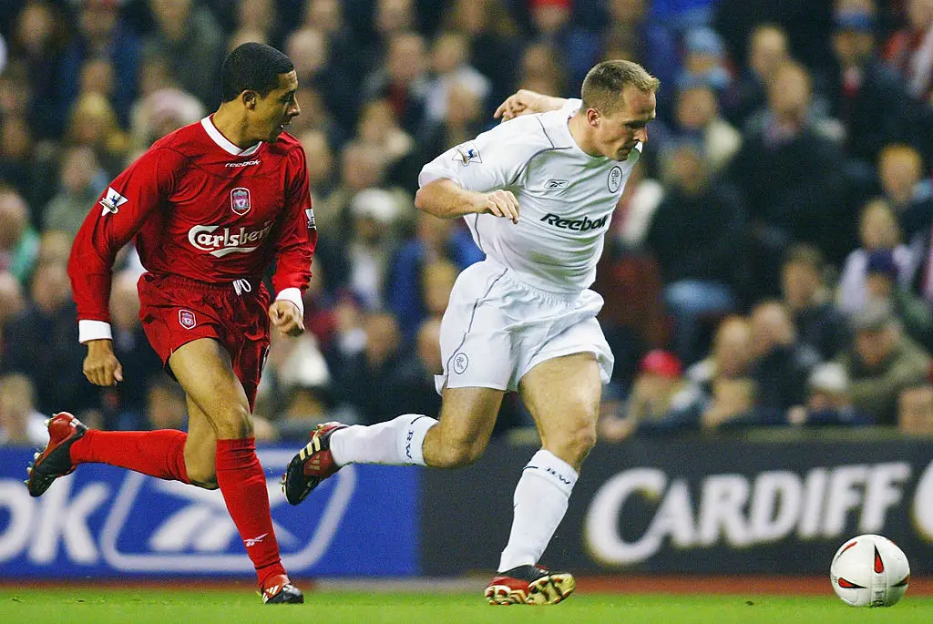 Jon Otsemobor in action for Liverpool against Bolton in 2003 (Credit:Getty)