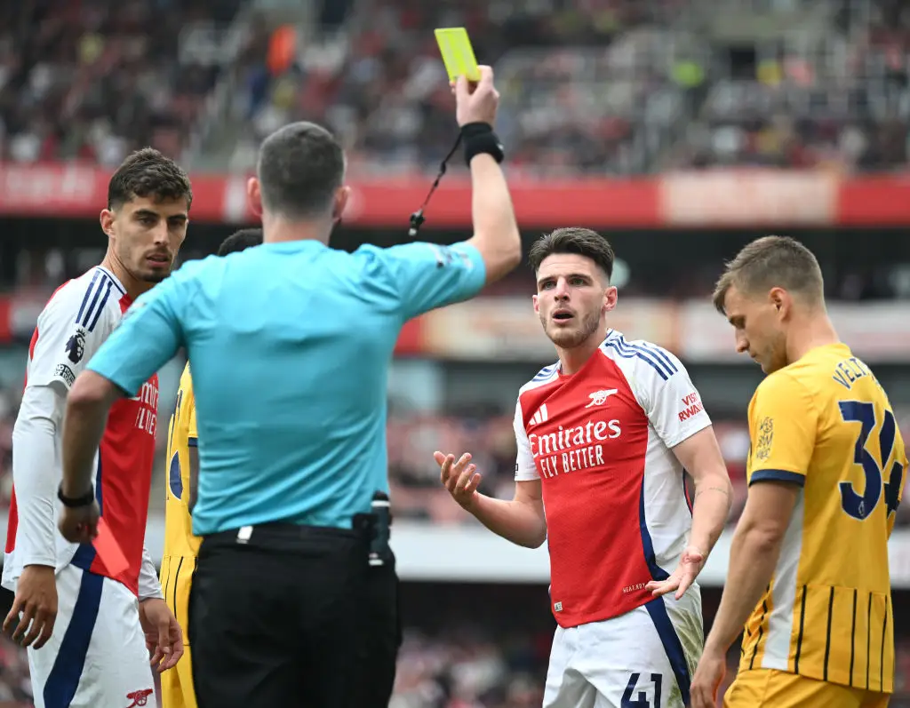 Rice was sent off against Brighton (Image: Getty)