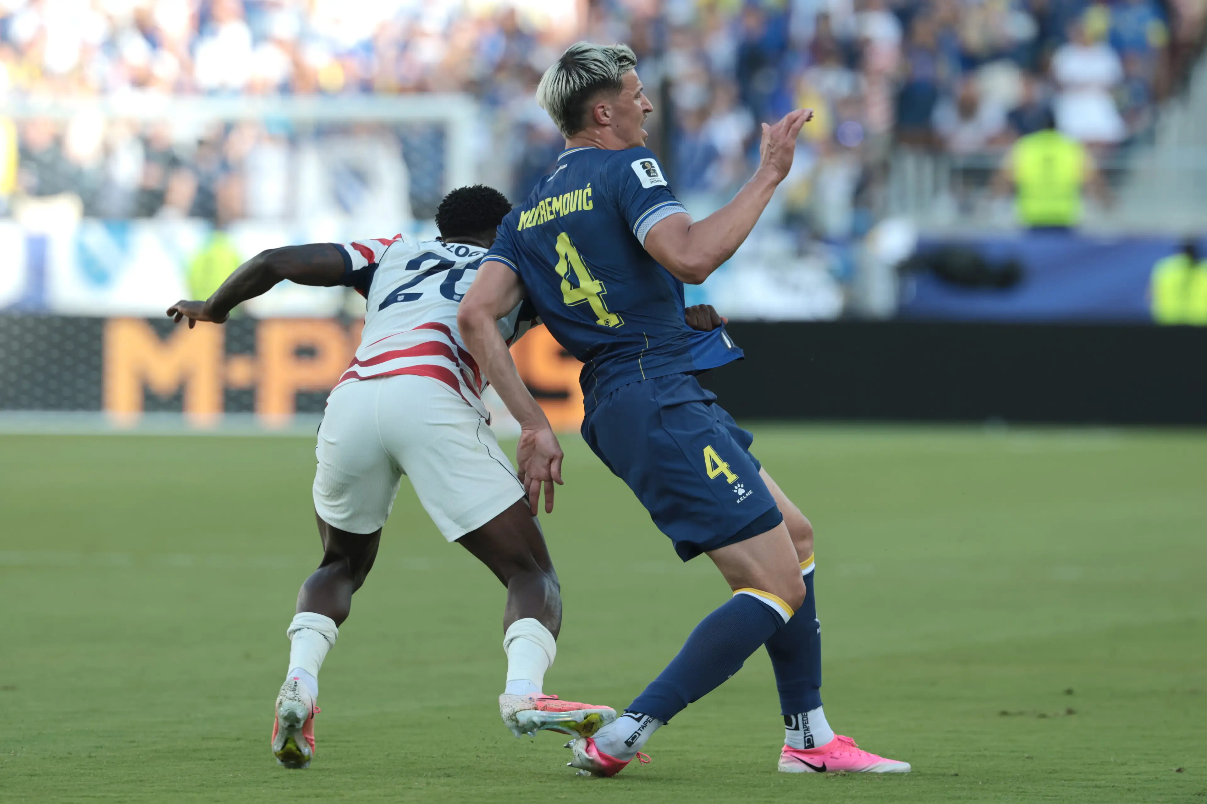 Balogun was shown a straight red card for serious foul play against Bosnia and Herzegovina (Image: Getty)