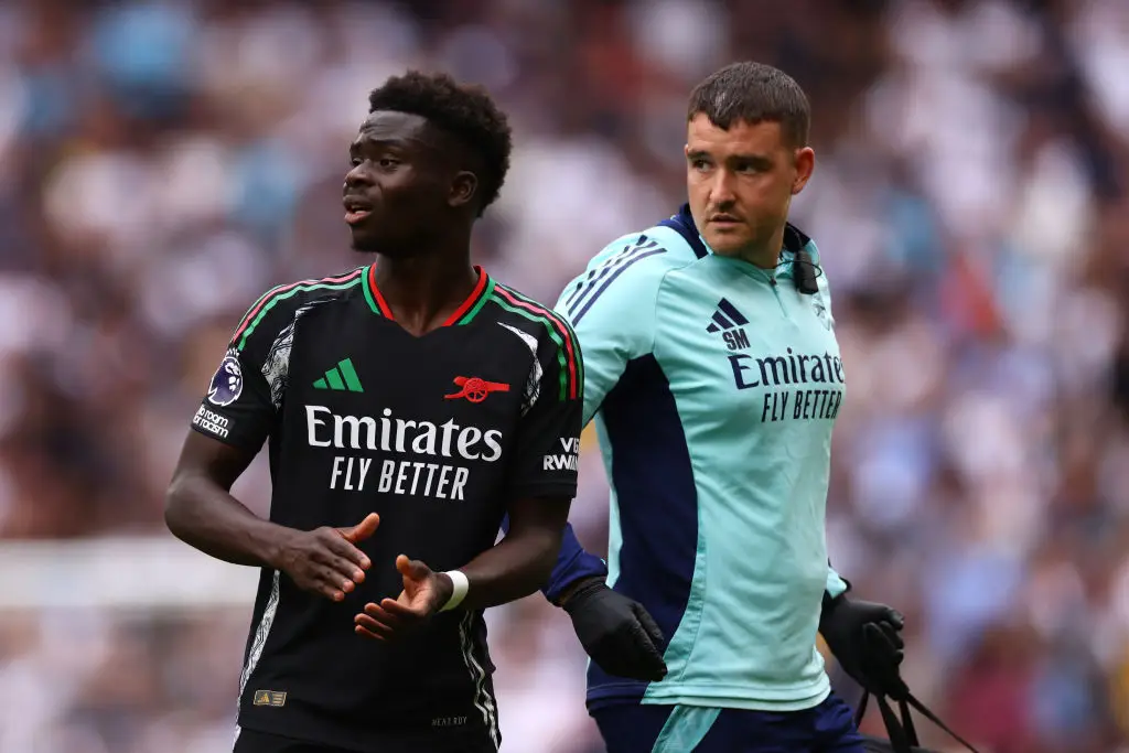 Arsenal's Bukayo Saka limped off during the 1-0 win over Tottenham -
