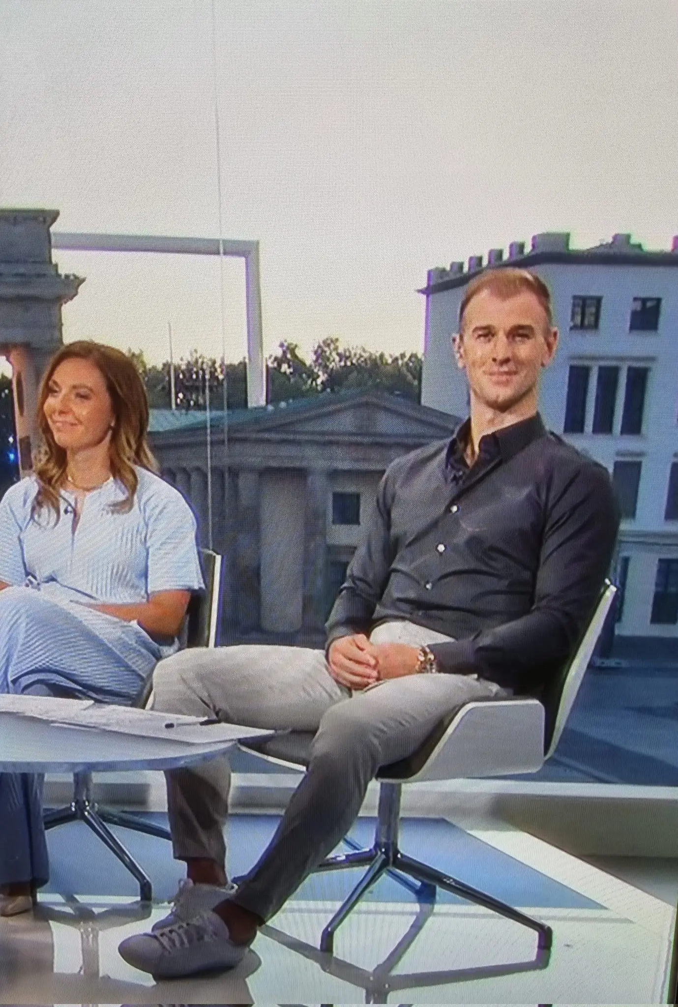 Joe Hart in the BBC studio for Scotland vs. Switzerland. Image: BBC