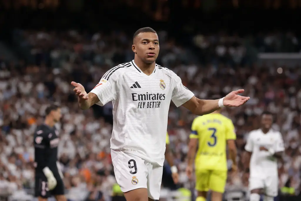 Real Madrid star Kylian Mbappe pictured -