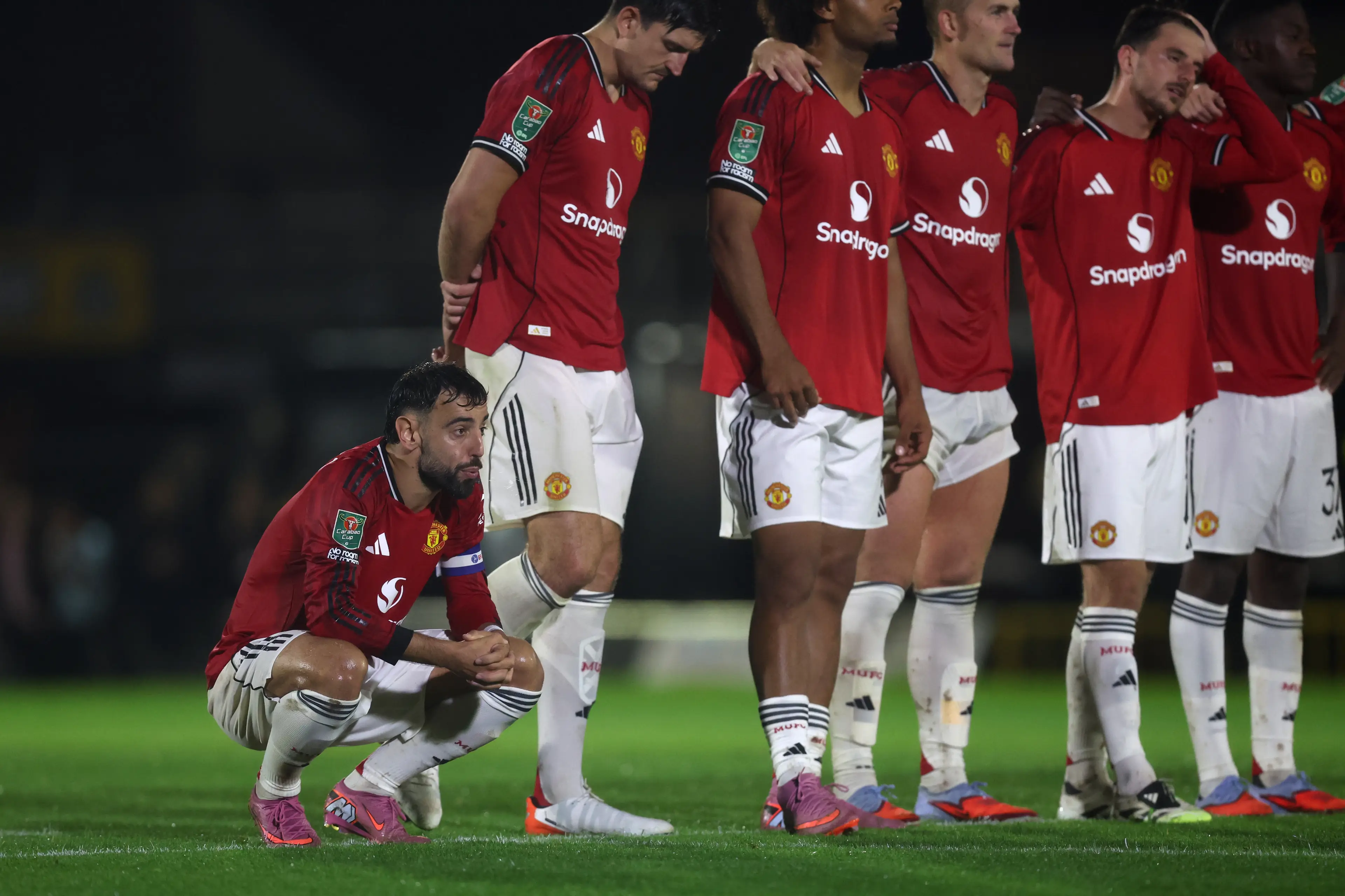 United lost on penalties against League Two side Grimsby. Image credit: Getty