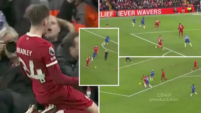 Conor Bradley compilation against Chelsea has gone viral, he was everywhere