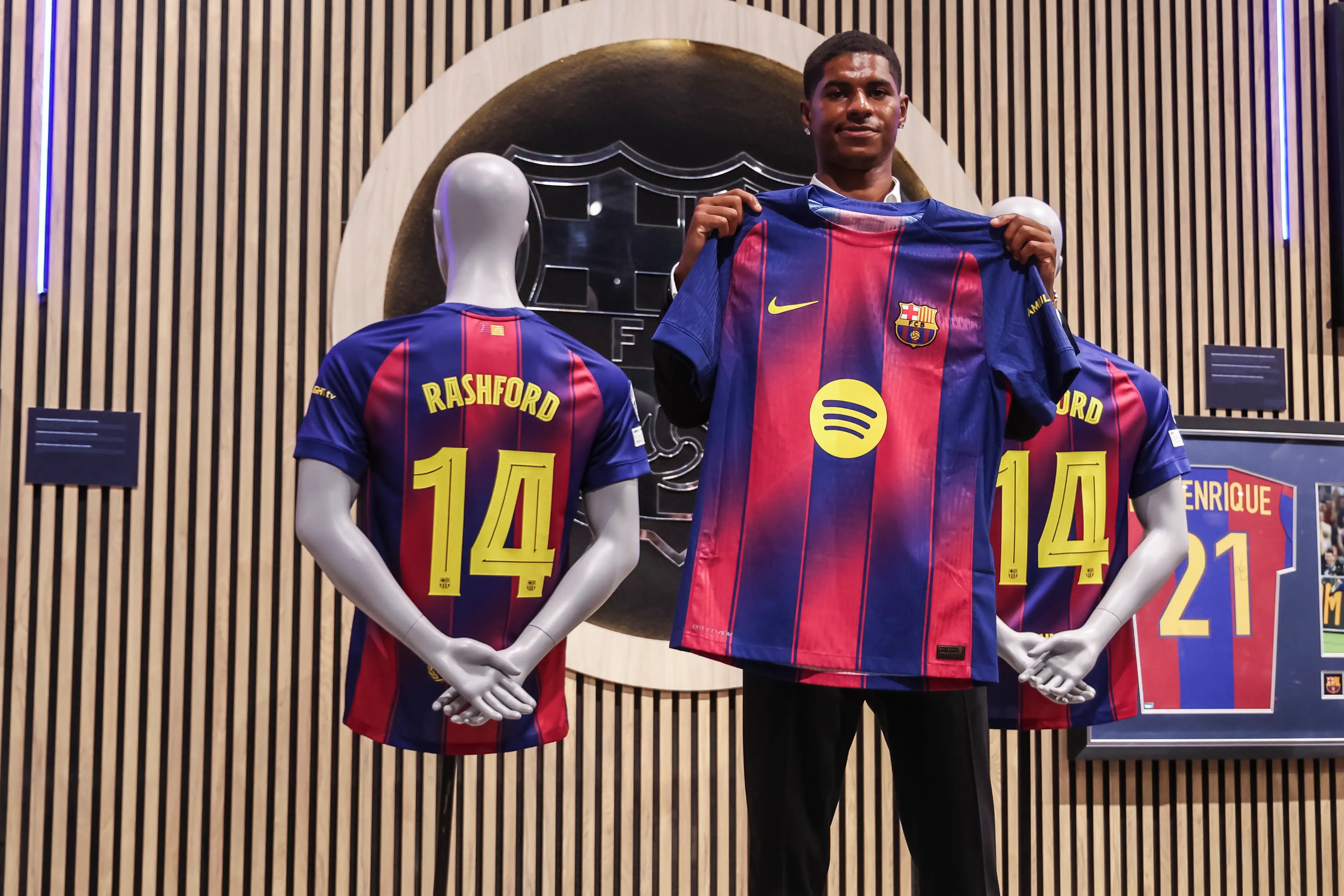 Marcus Rashford made his first appearance for Barcelona. Image: Getty