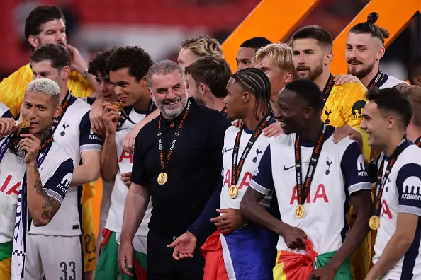 Postecoglou won the Europa League with Spurs in May (Image: Getty)