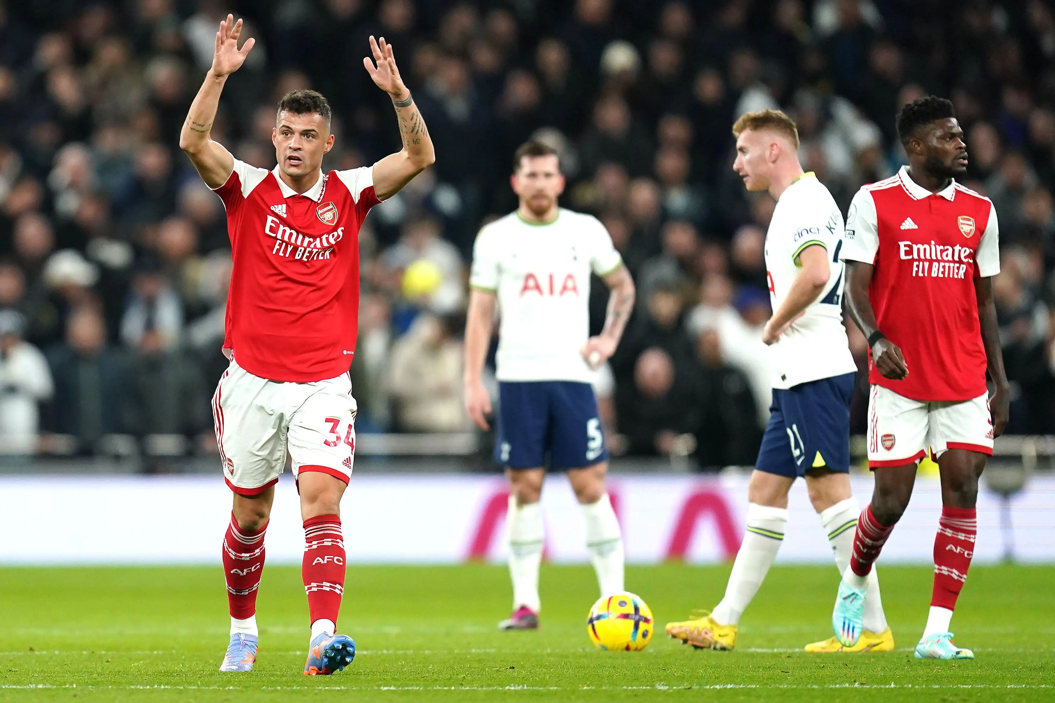 Xhaka during the game. (Image