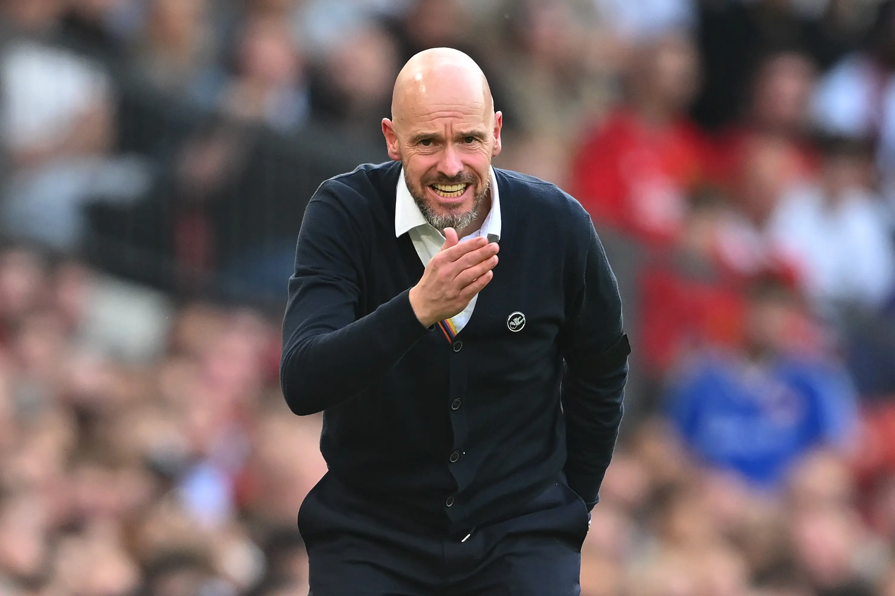 Erik ten Hag on the touchline. Image: Getty 