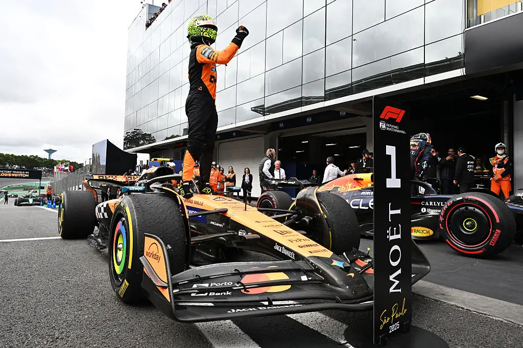 Norris claimed a dominant win in the Brazilian Grand Prix. (Image: Mark Sutton - Formula 1/Formula 1 via Getty Images)