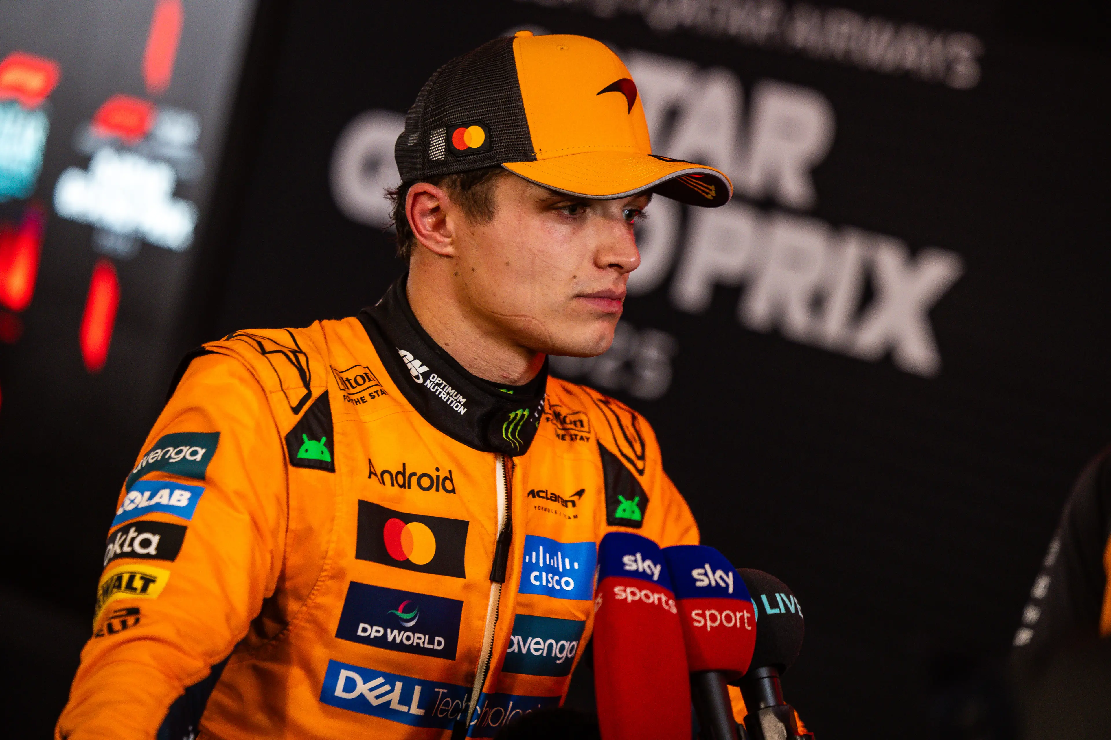 Lando Norris was left frustrated after the Qatar GP (Image: Getty)