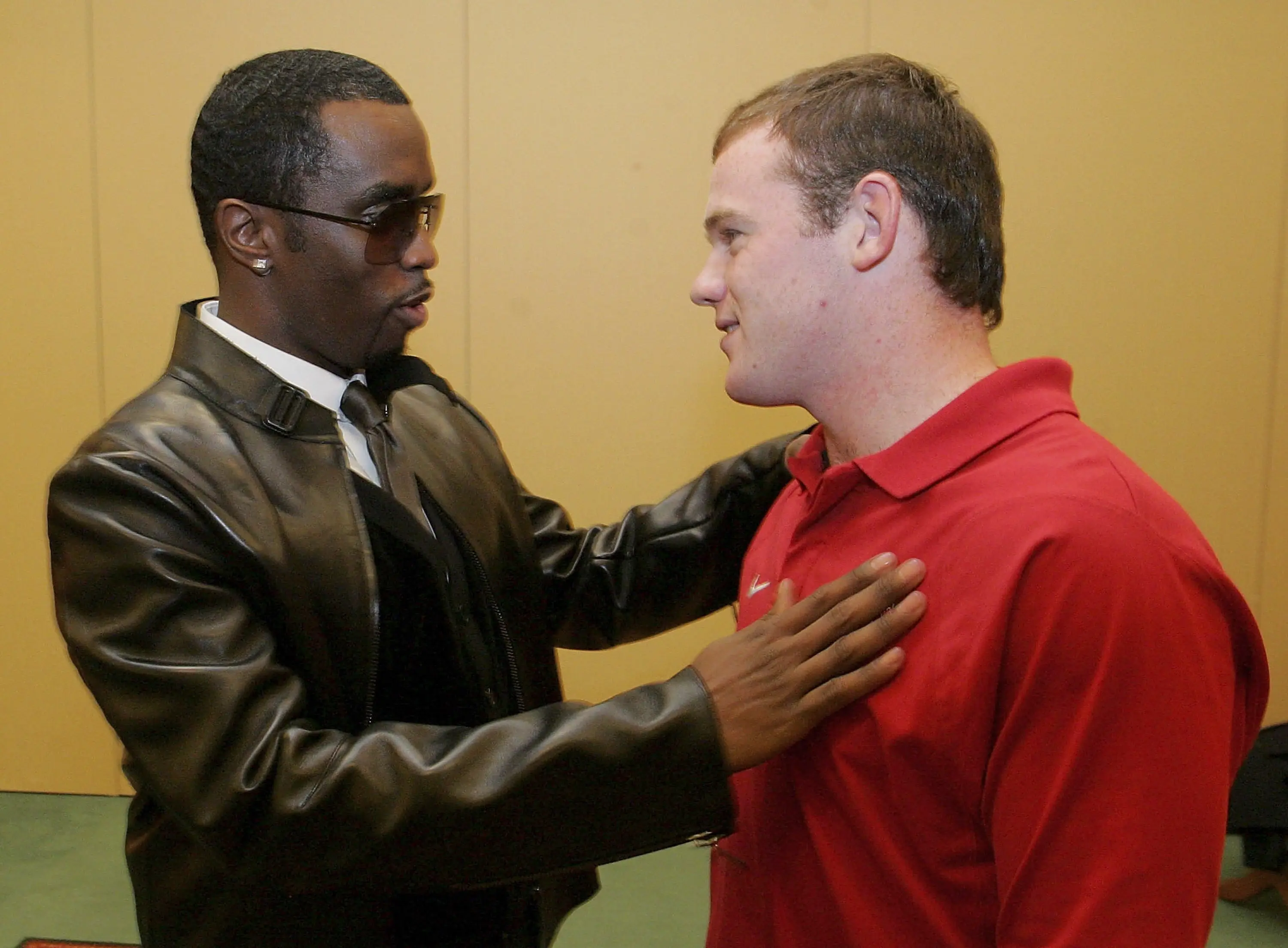 Diddy met Wayne Rooney ahead of his appearance at the MTV European Music Awards in 2006. Image: Getty 
