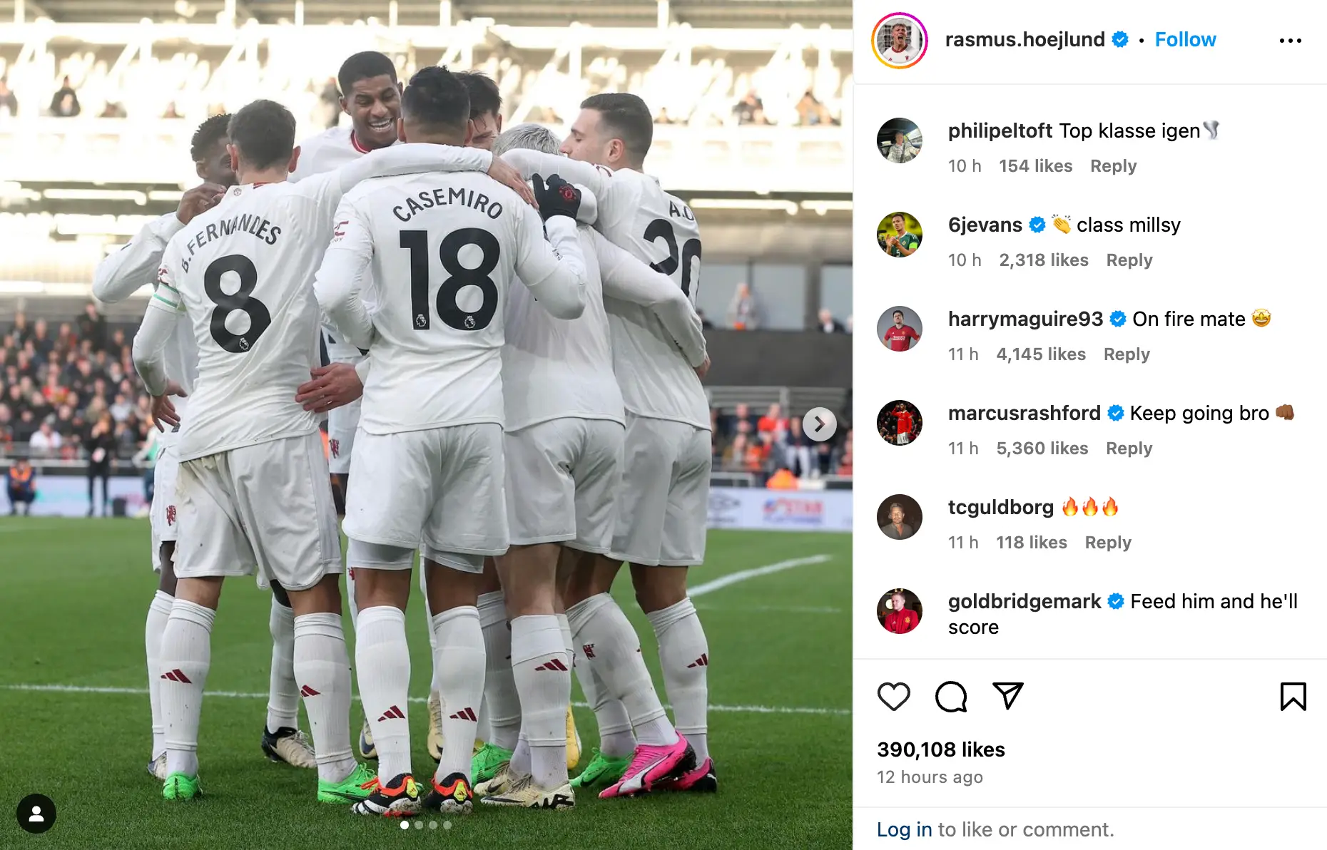 Evans' comment has gone viral on social media. (Image