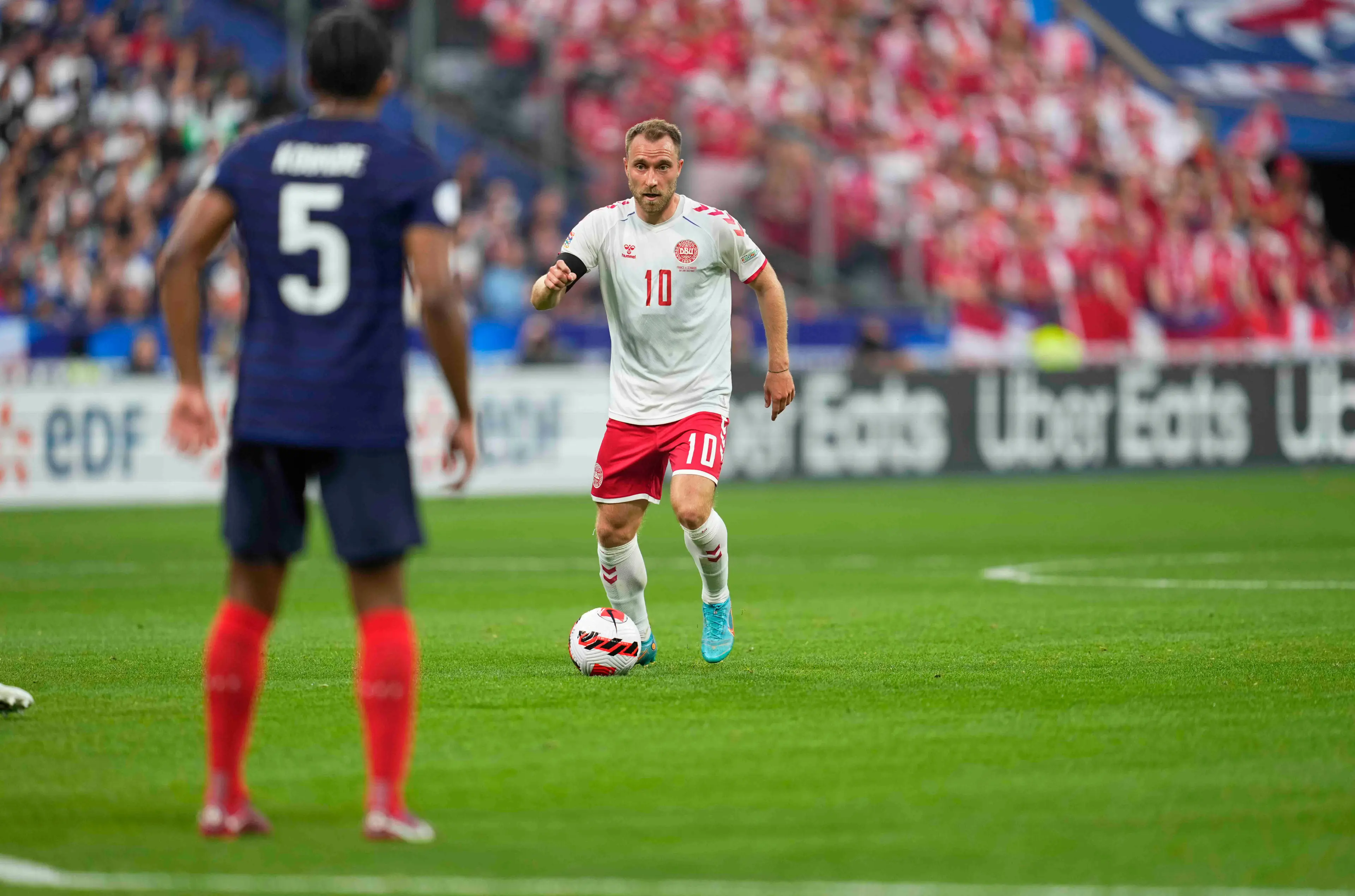 Eriksen playing against World champions France, less than a year after suffering a cardiac arrest on the pitch is incredible. Image: Alamy
