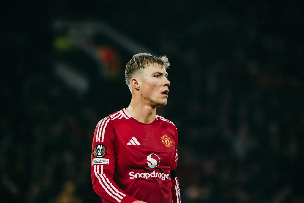 Rasmus Hojlund in action for Manchester United against PAOK - Getty