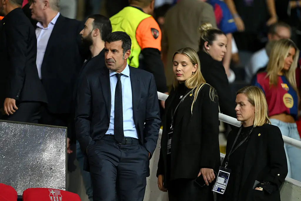 Luis Figo is attending the Champions League clash between Barcelona and PSG. (Image: David Ramos/Getty Images)
