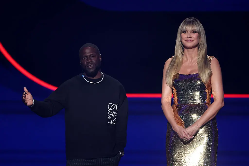 Kevin Hart and Heudi Klum are two of the hosts of the World Cup draw. (Image: Hector Vivas - FIFA/FIFA via Getty Images)