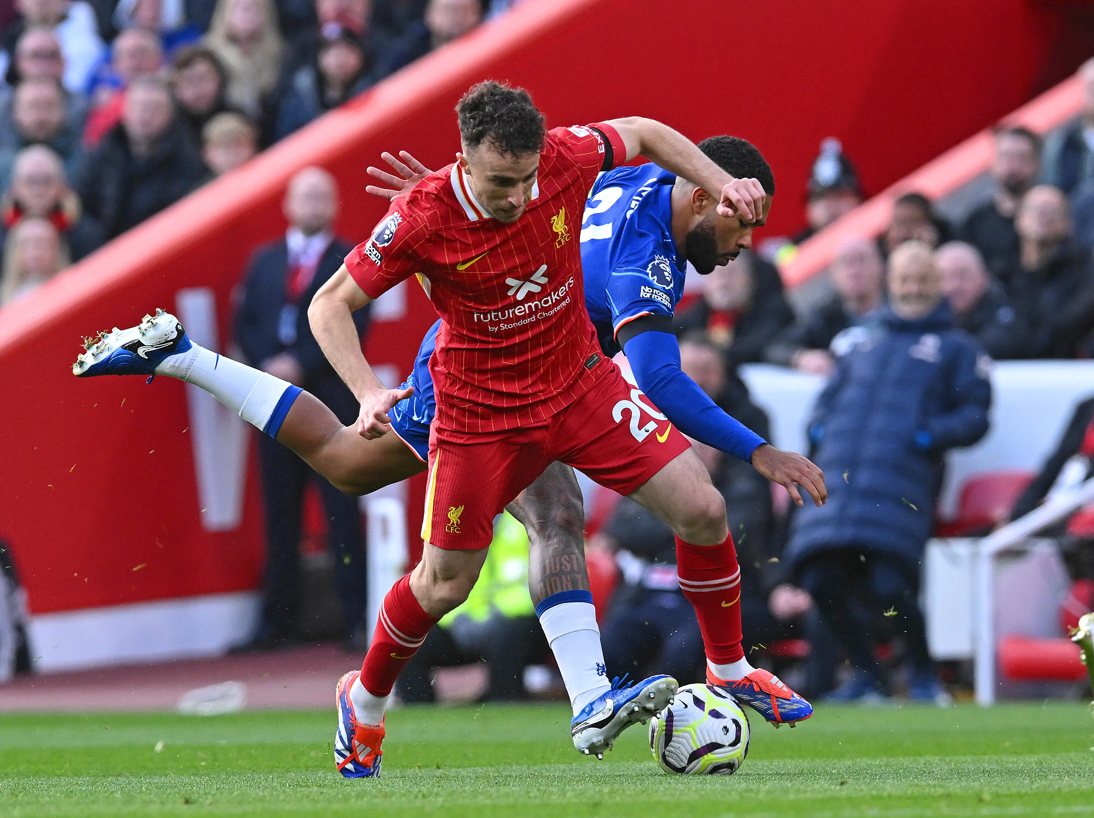 Diogo Jota suffered an injury during Liverpool's 2-1 win over Chelsea. Image