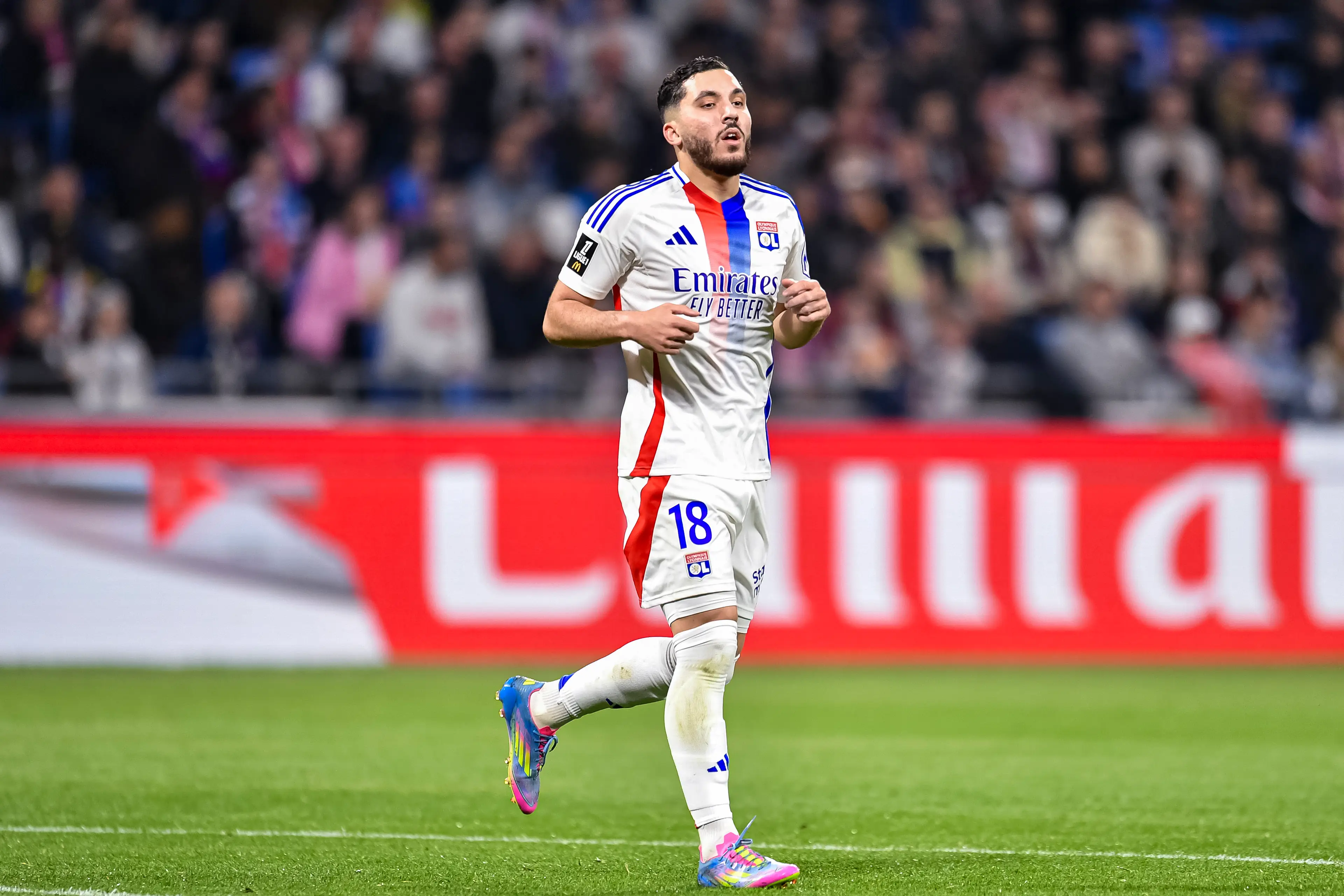 Arne Slot has spoken to Rayan Cherki ahead of a potential transfer. Image: Getty 