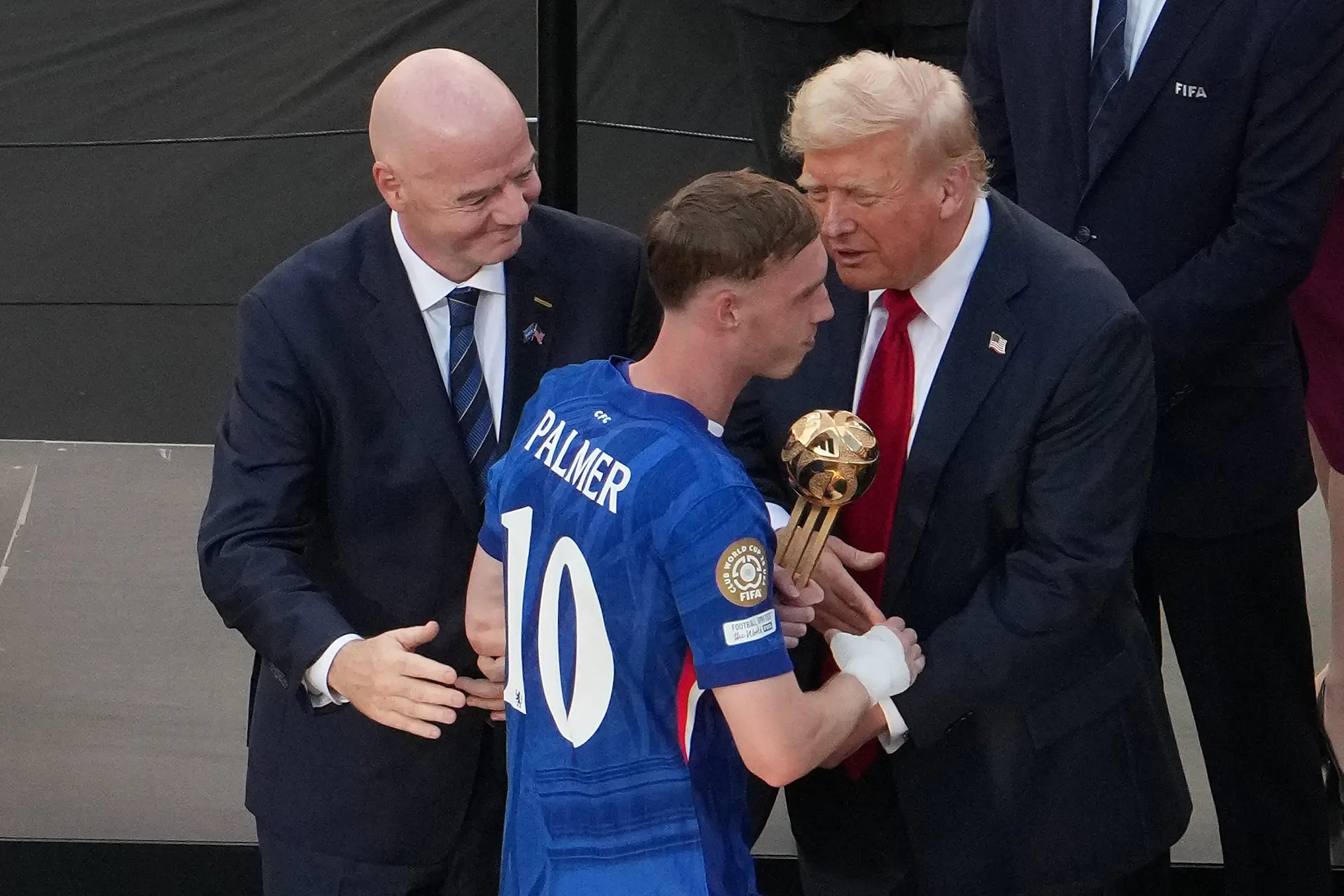 Cole Palmer with Donald Trump after the Club World Cup final. (credit: getty)