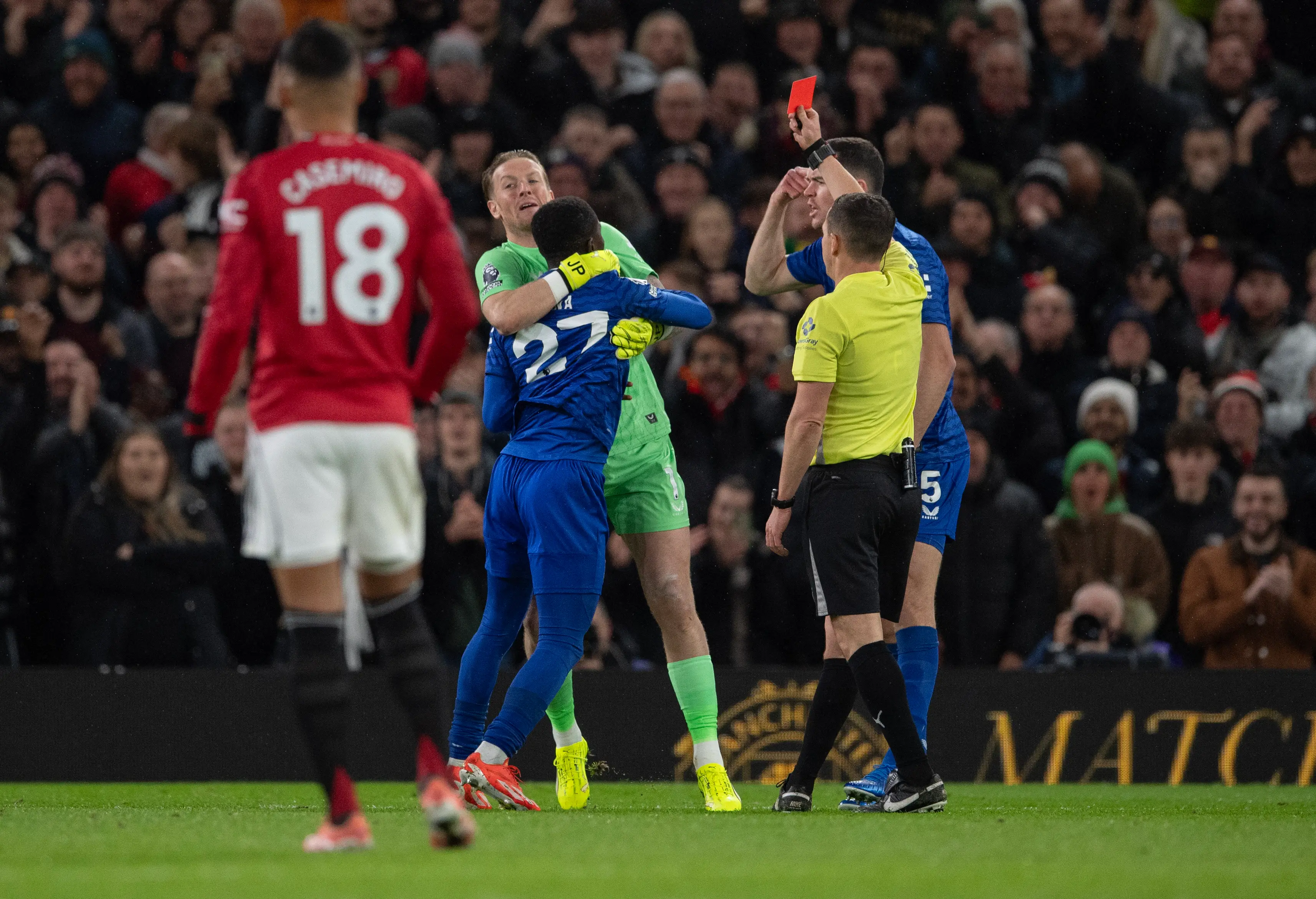 Gueye was shown the most bizarre red card this season. Image: Getty