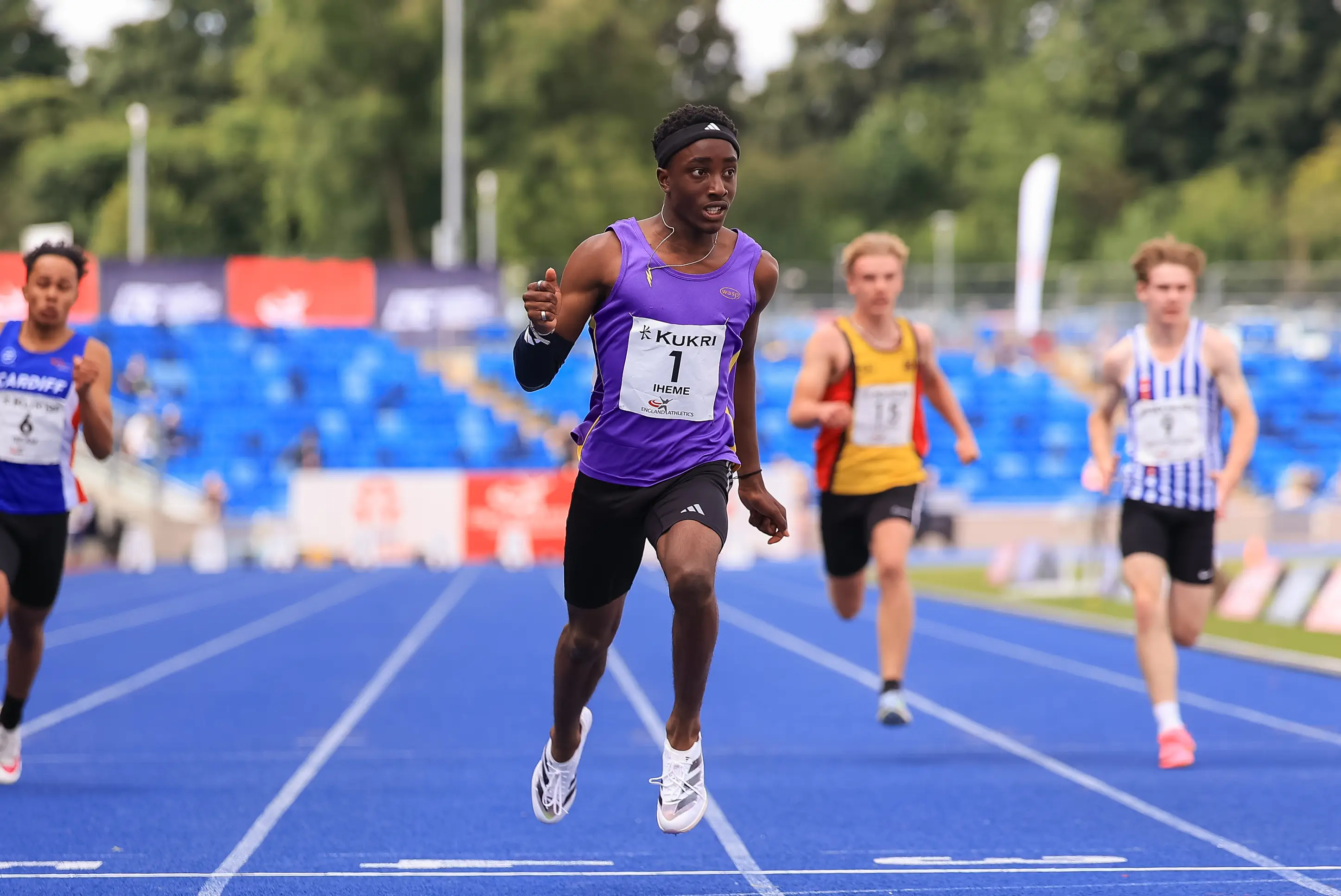 Divine Iheme in action during the England U15 Track and Field Championships. Image: Getty 