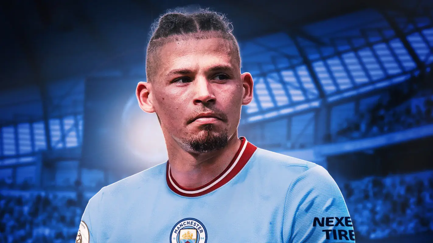 Kalvin Phillips in a Manchester City shirt.
