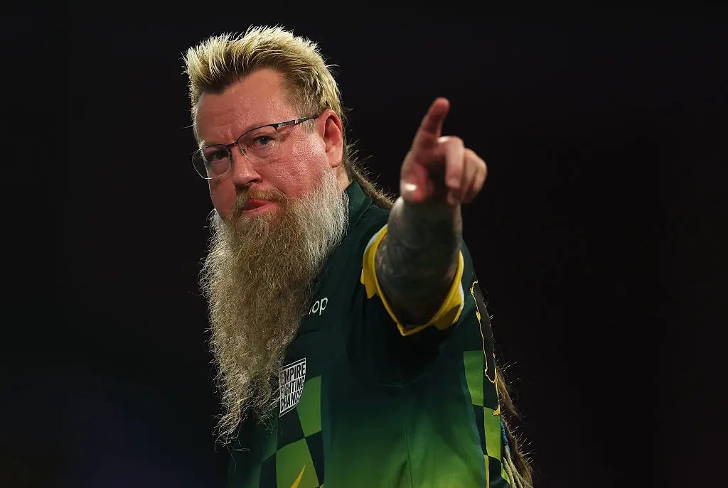 Simon Whitlock competed at the 2025/26 PDC World Darts Championship (Credit:Getty)