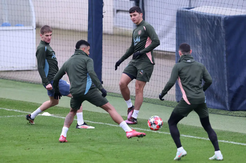 New signing Abdukodir Khusanov was in Man City training (Image: Getty)