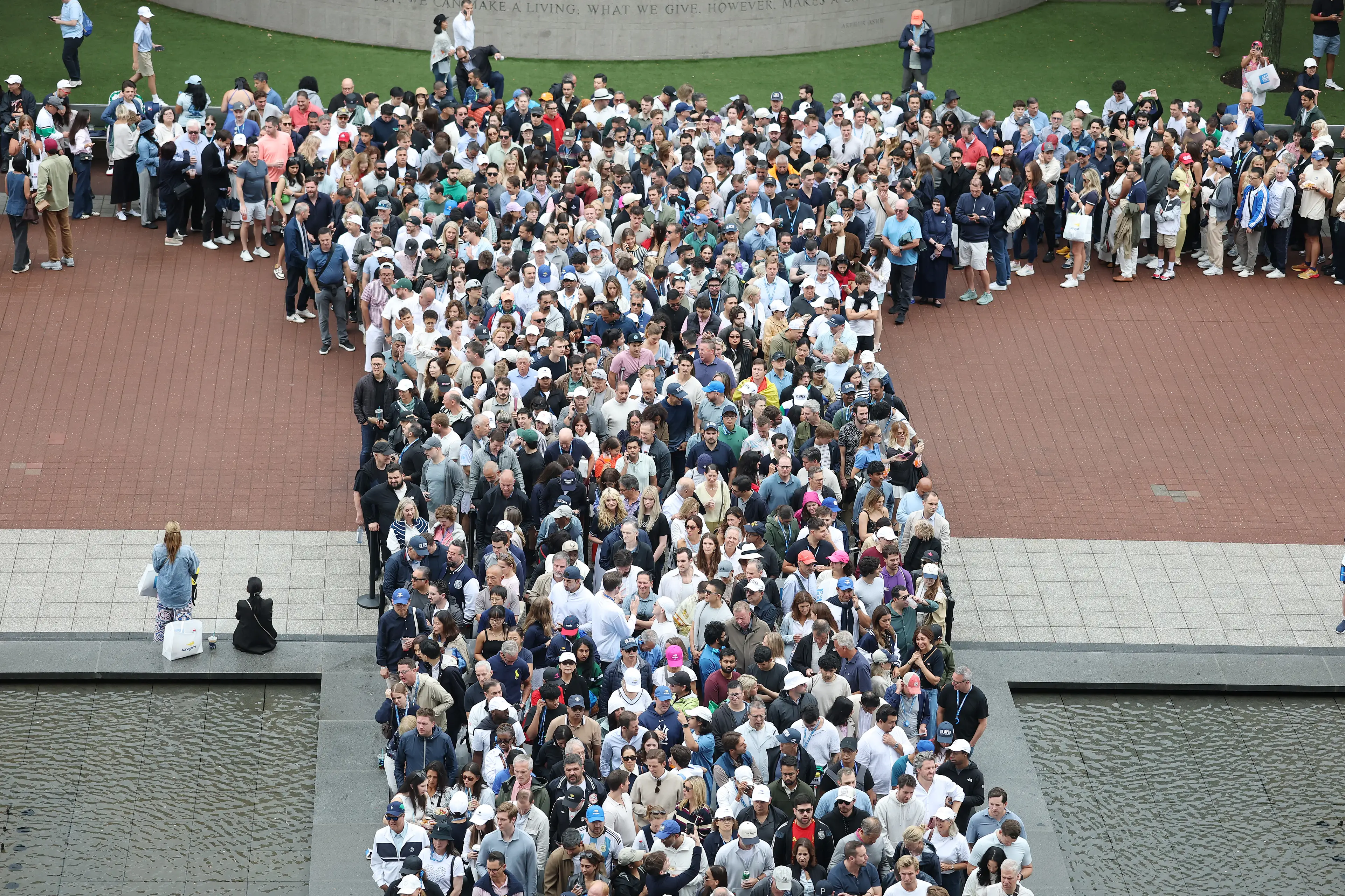 Large queues gathered outside ahead of the US Open. Image: Getty