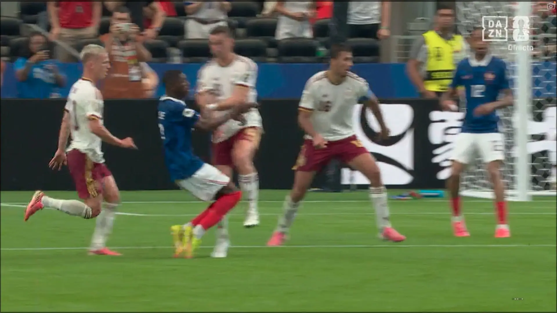 The free-kick was overturned. Image: DAZN
