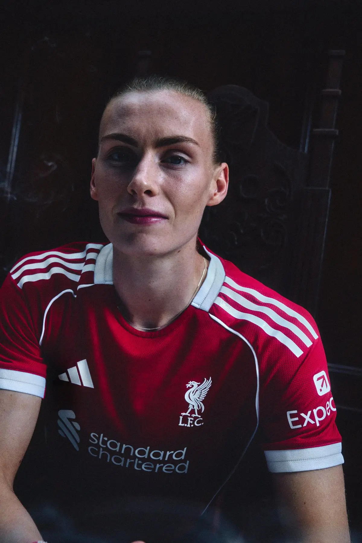 The new home kit for the 2025/26 season sees the return of the adidas three stripes (Liverpool FC)