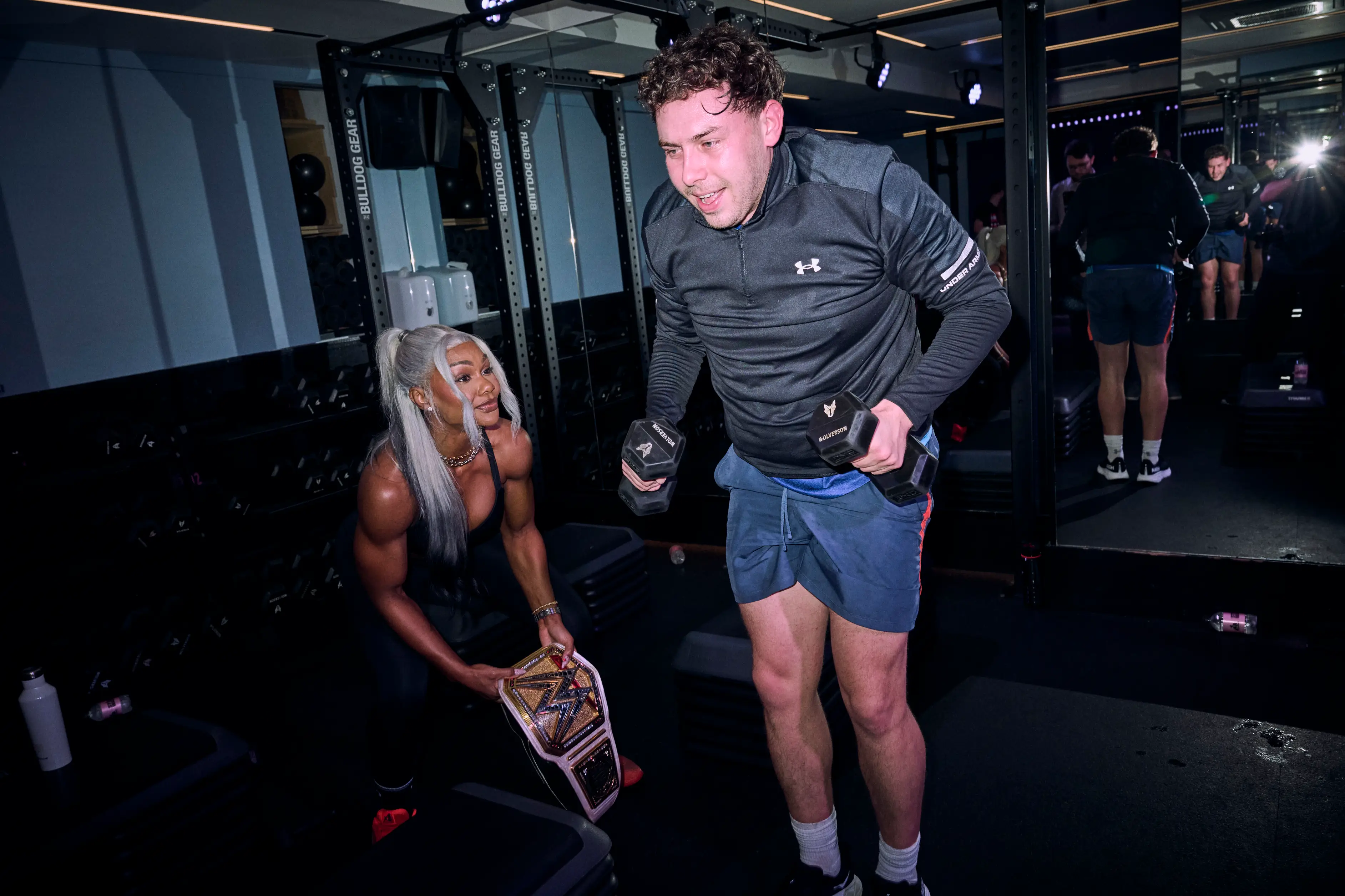 Jade Cargill did her best to hype me up during my WWE workout. Image: Netflix