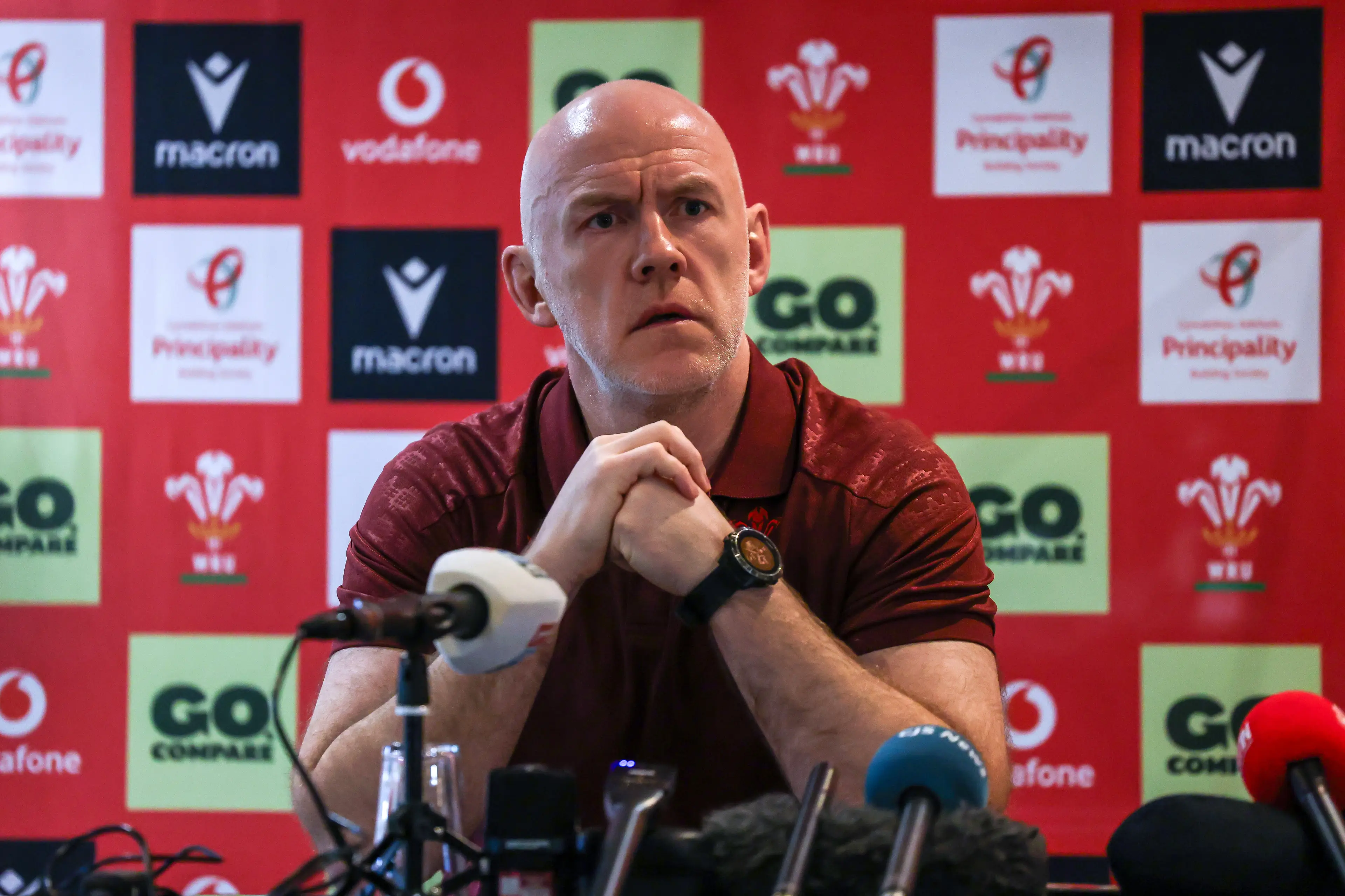 Steve Tandy Head Coach of Wales Men's Rugby Team attends a press conference as he names the Wales team to play France (Getty Images)