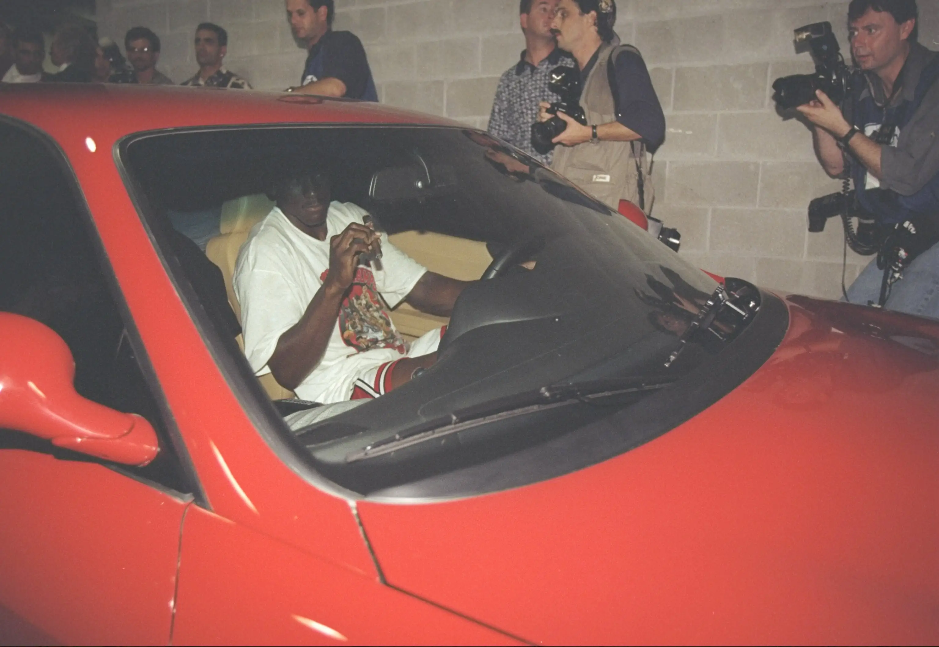 Jordan gave the Ferrari away months after the NBA triumph in 1997. Image: Getty