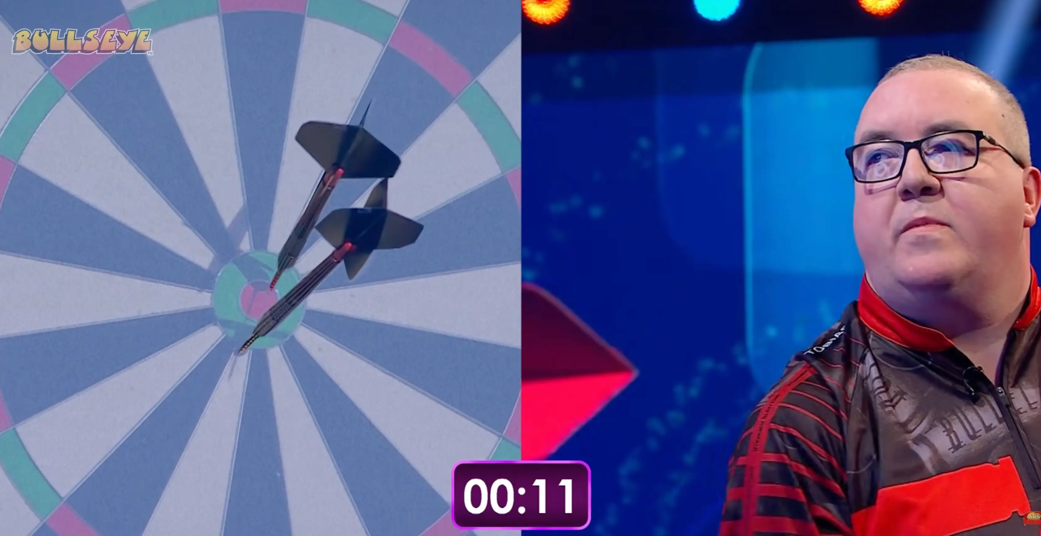 There were 11 seconds on the clock when Bunting hit his winning shot (Image: ITV)