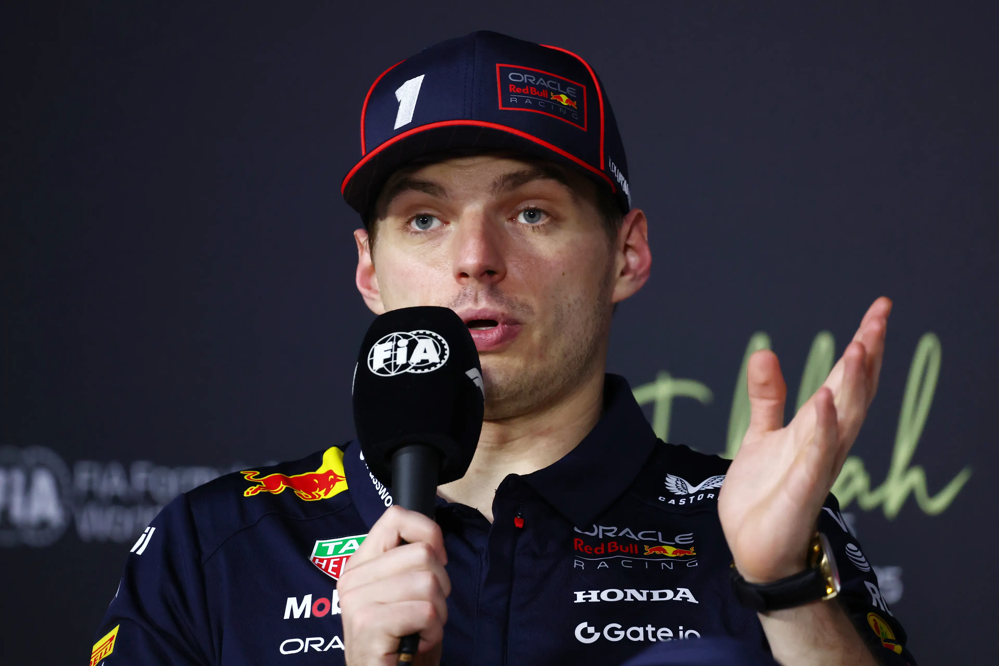 Max Verstappen was punished for swearing during the 2024 season. Image: Getty