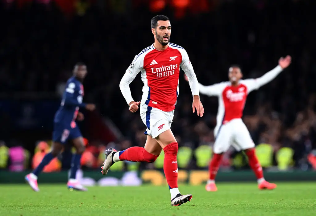 Mikel Merino made his Arsenal debut against Paris Saint-Germain on Tuesday night. (Image: Getty)