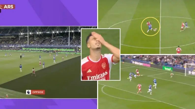 Fans left baffled by Arsenal VAR offside decision for Gabriel Martinelli disallowed goal against Everton