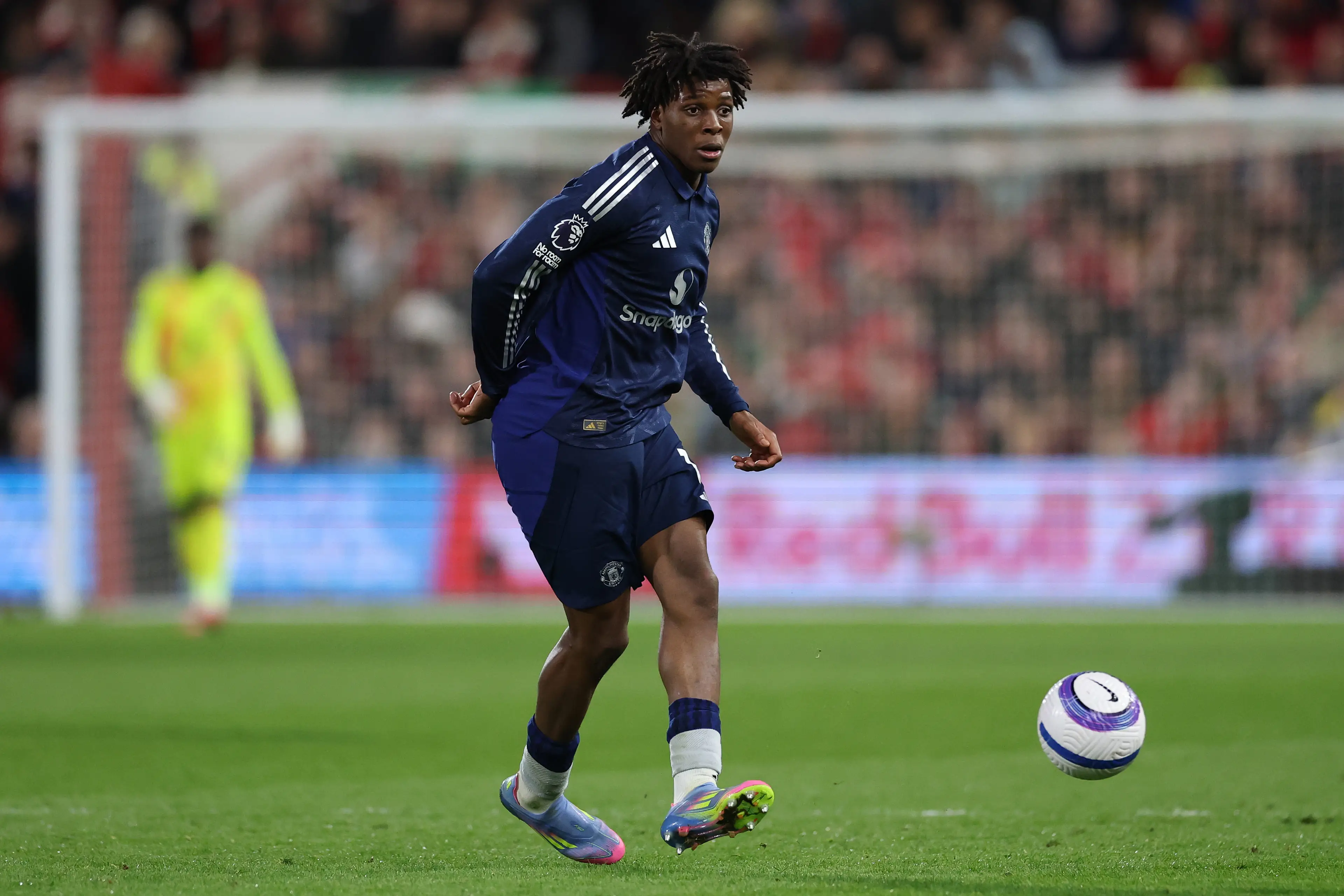 Patrick Dorgu in action for Manchester United. Image: Getty 