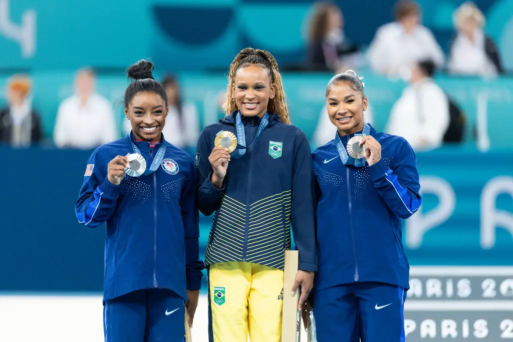 Rebeca Andrade won the gold medal in women's artistic gymnastics at the Paris 2024 Olympics (Image: Getty)